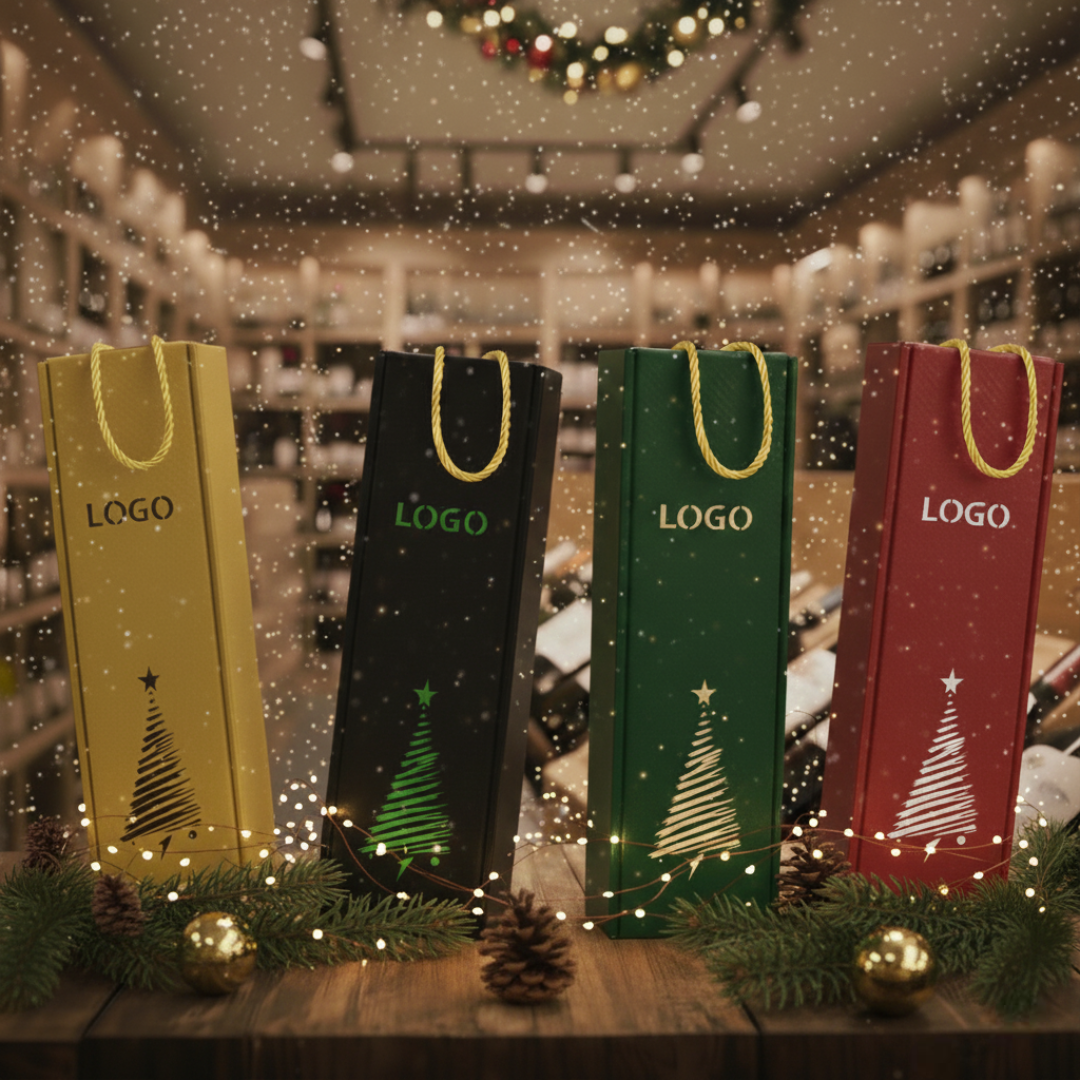 świąteczne pudełko na wino